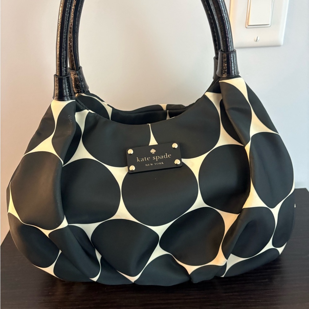kate spade Black and Cream Polka Dot Shoulder Bag